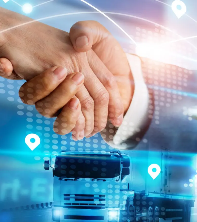 Dijital kamyon ağı üzerinde el sıkışma – lojistik ortaklığı