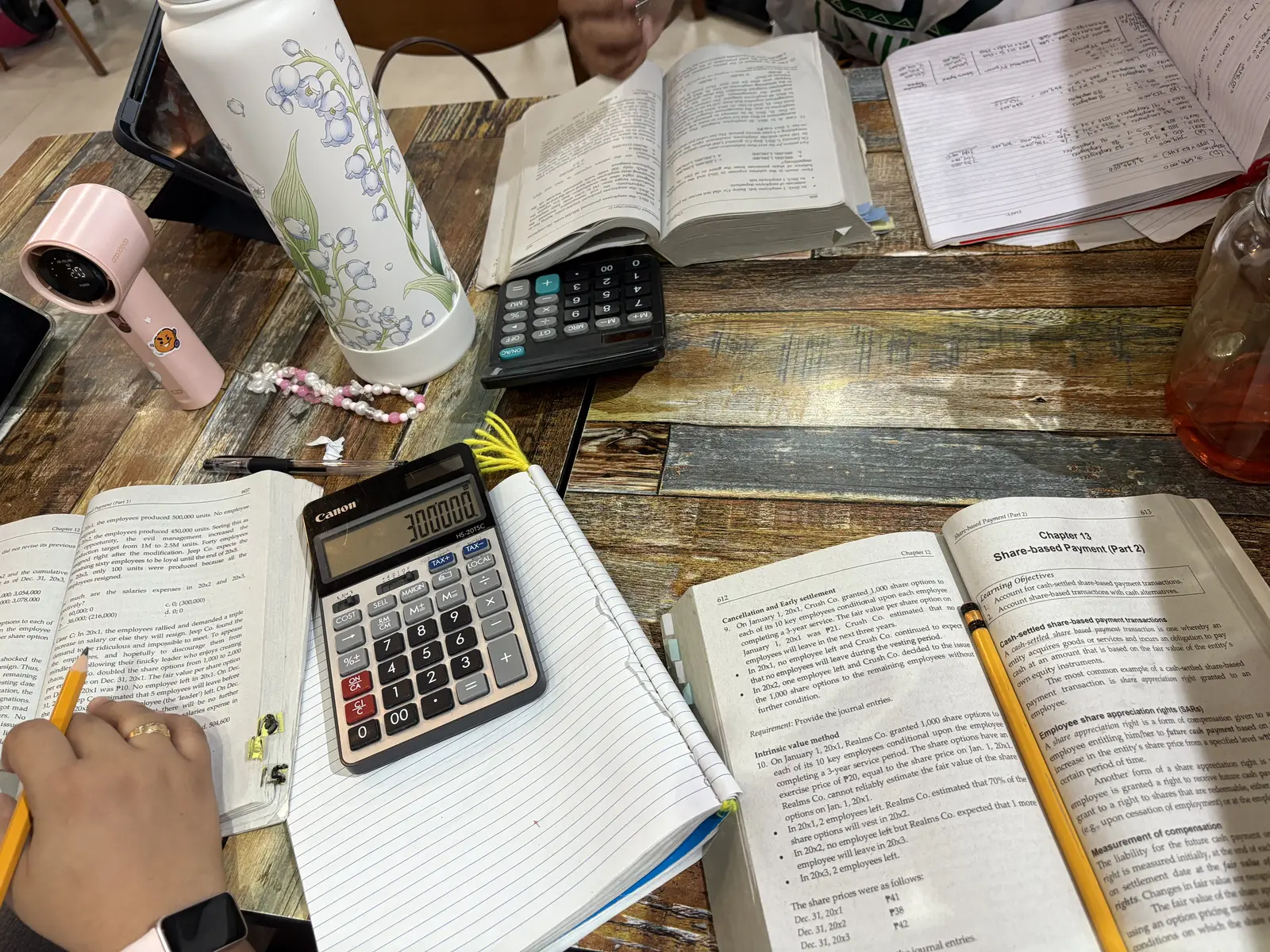 桌上的计算器和会计文件——财务团队