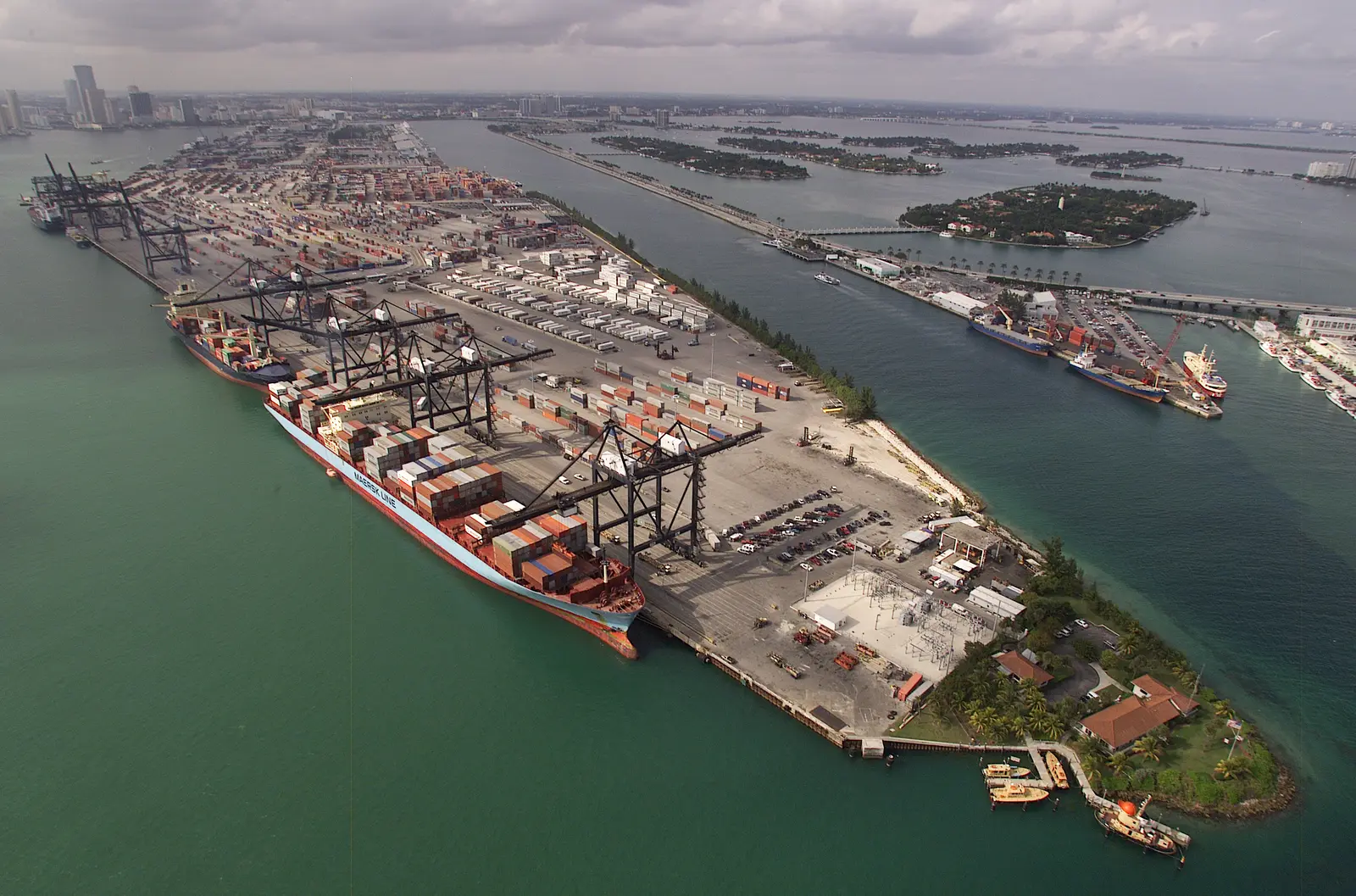 Aerial view of a container port – global logistics network